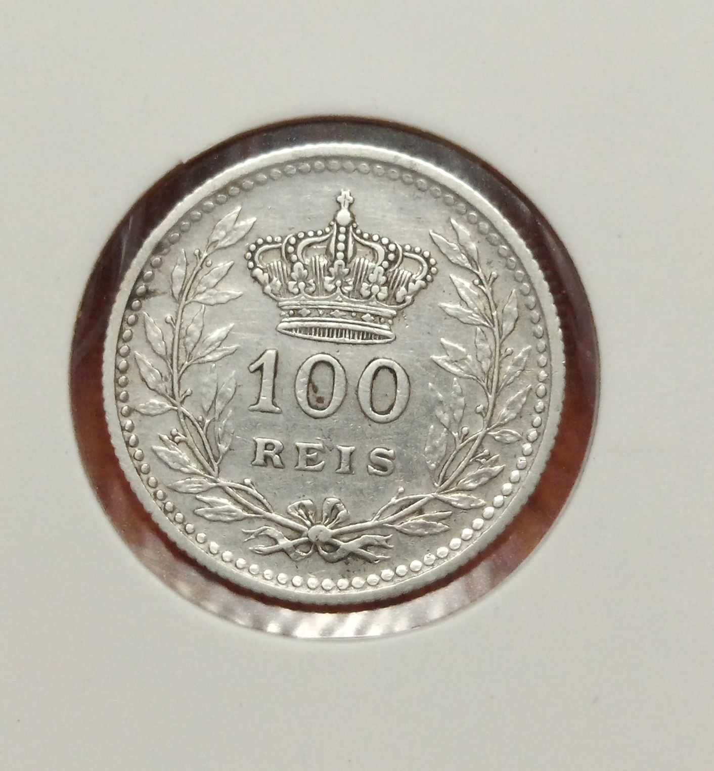 Moeda de 100 reis em prata