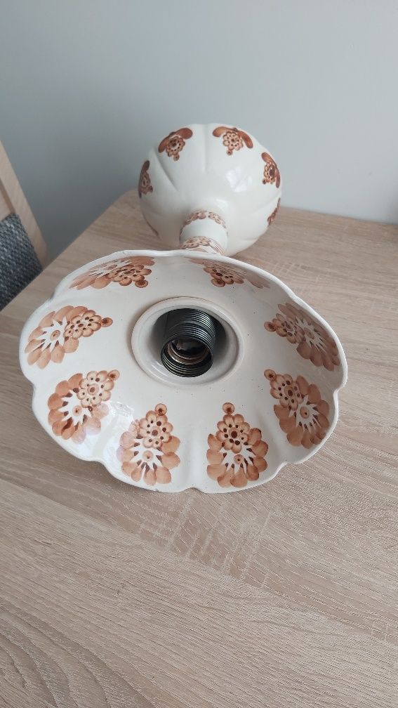 Lampa Fajans Włocławek porcelana stara