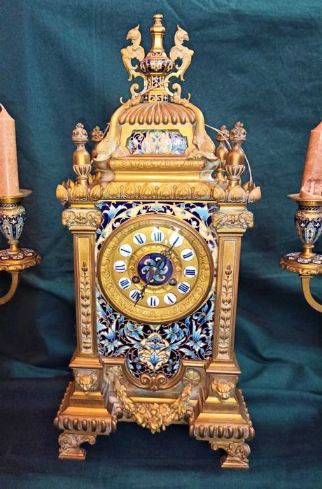 Garniture Cloisonné Francês XIX