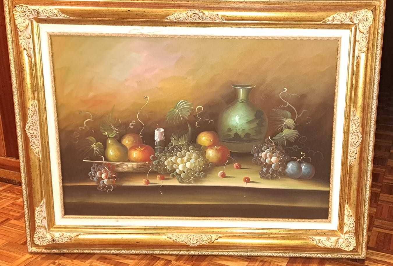 Pintura a Óleo "Natureza Morta - Mesa com Frutas"