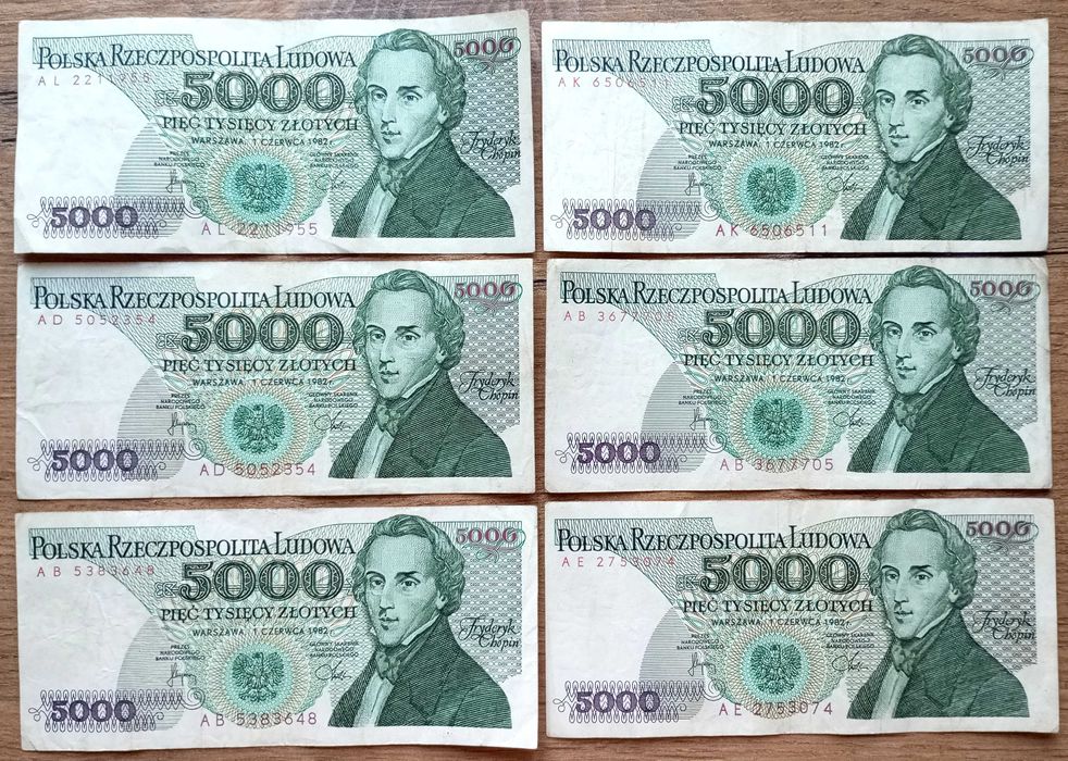 5000 zł 1982   - AB/AD/AL/AK/AE -