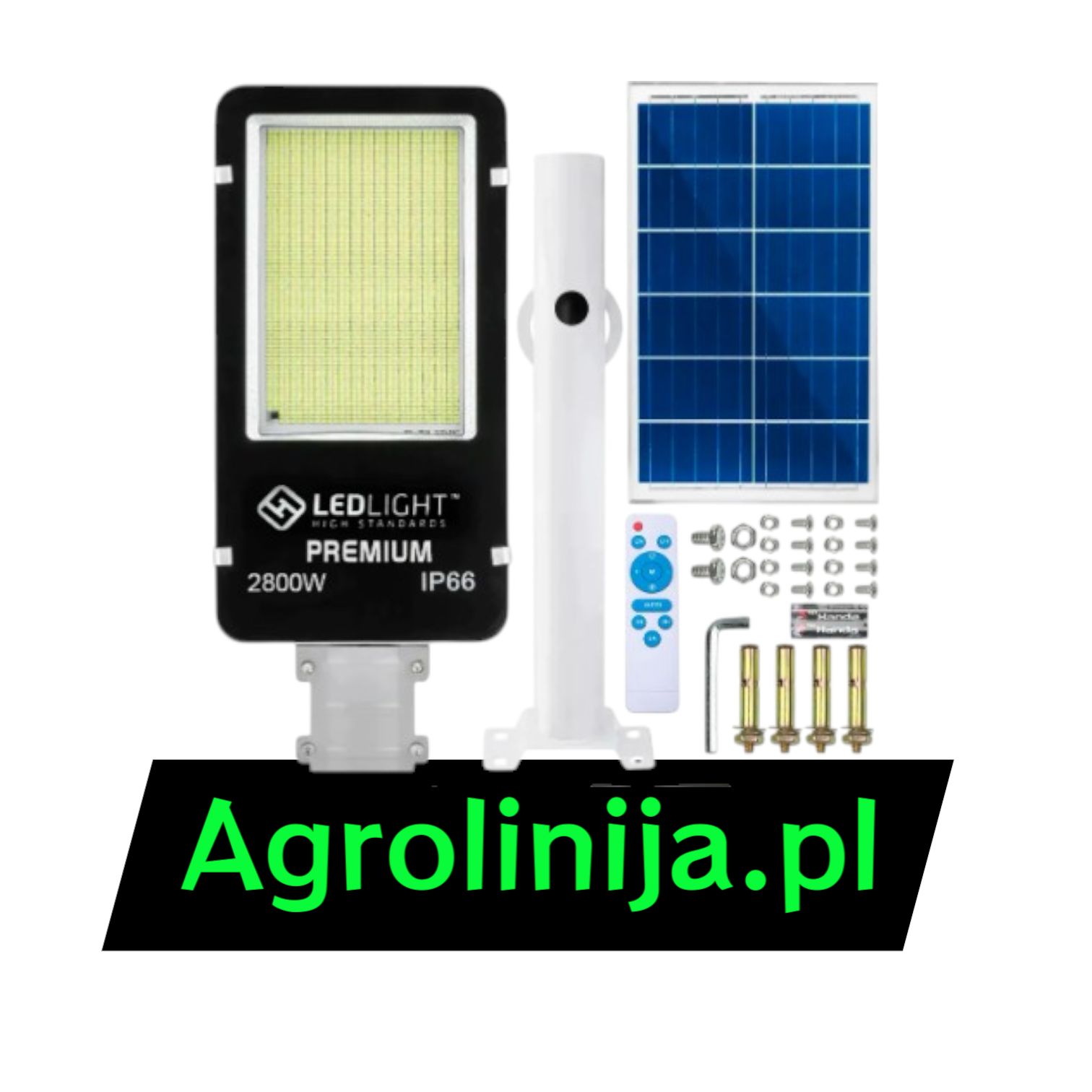 LAMPA SOLRANA Uliczna solarna 1014 led panel uchwyt pilot 2800w
