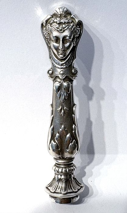 Magnífico raro antigo sinete / carimbo de lacre em prata