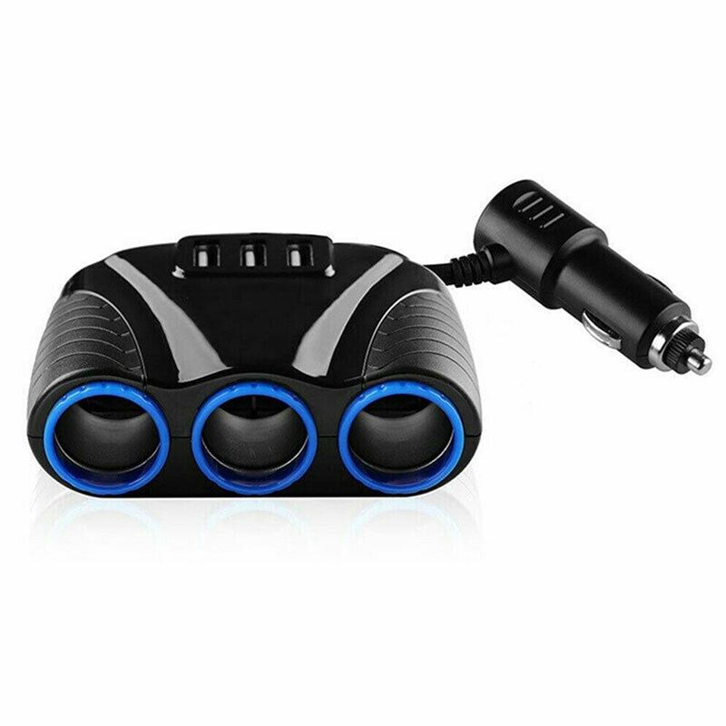 Tripla isqueiro + Carregador USB para carro 120W e 3.1A SELADO