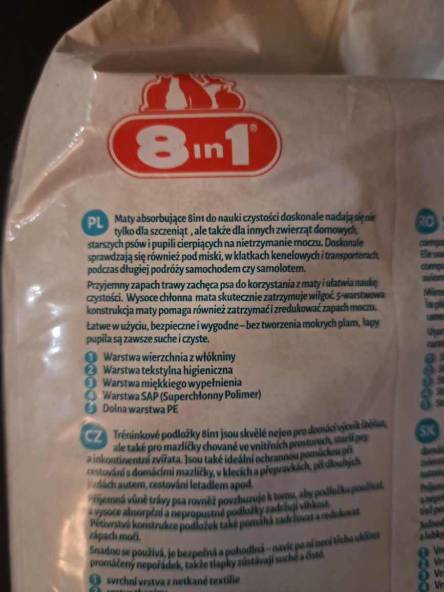 Maty podkładowe dla szczeniąt 8in1 zapach trawy 30szt.