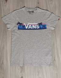 T-shirt koszulka Vans big print palmy duże logo Vans rozmiar S grey