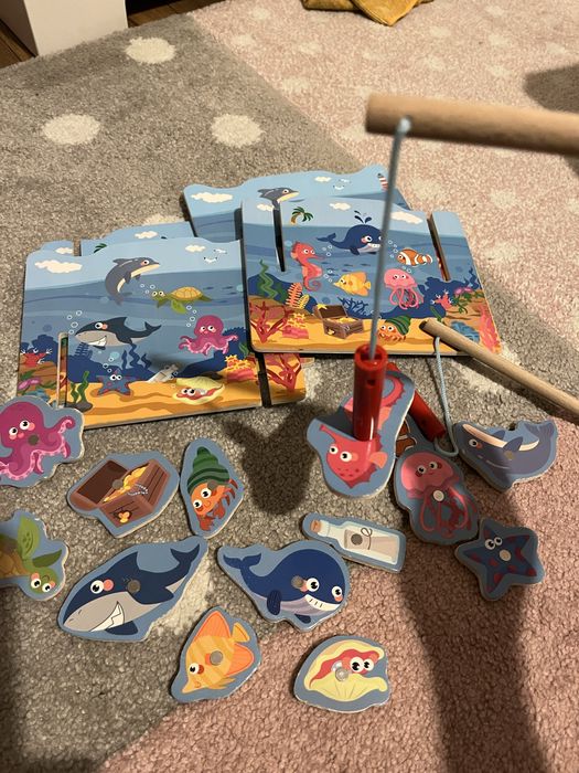 Gra magnetyczna łowienie rybek drewniana Playtive Lidl