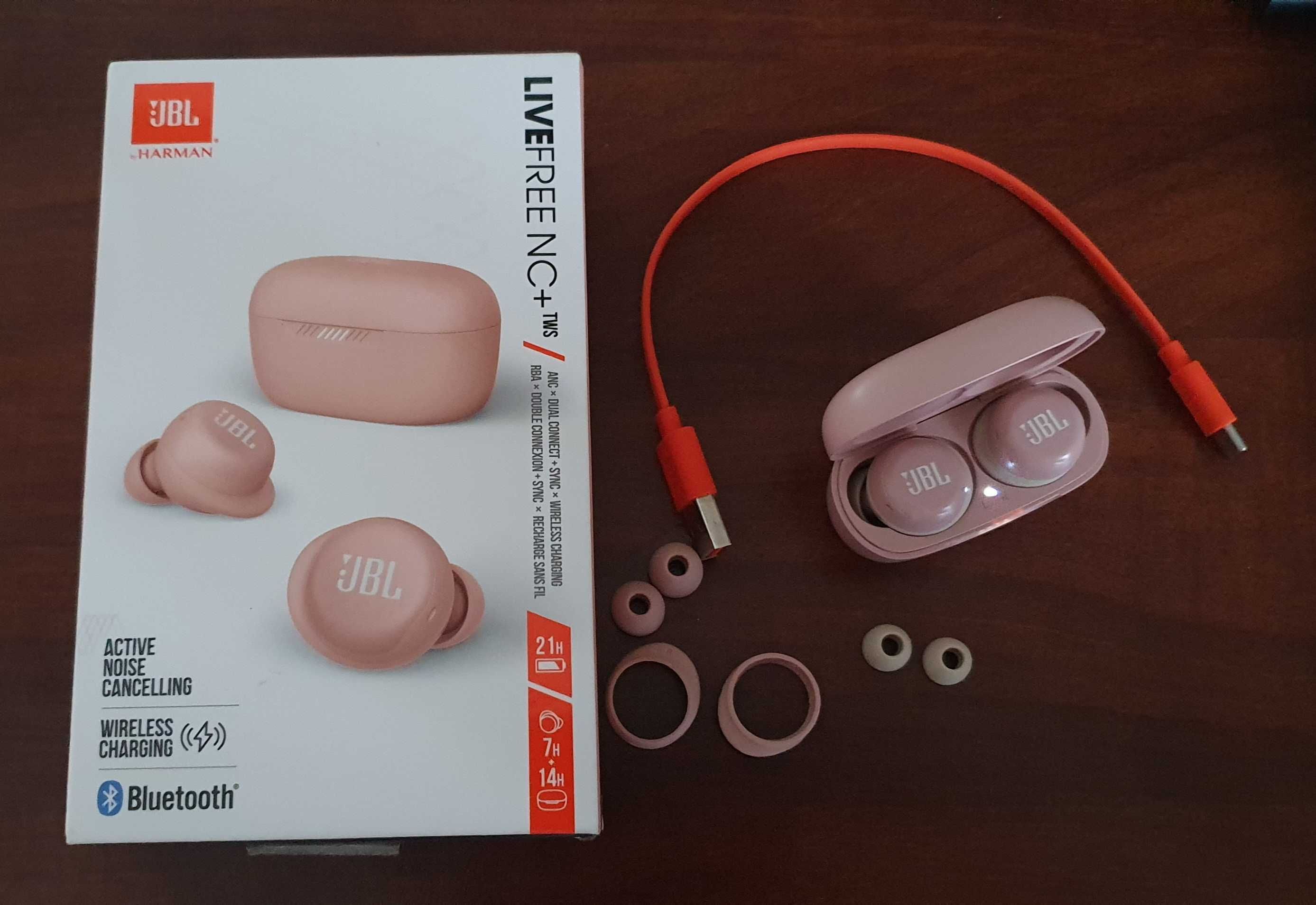 Słuchawki bezprzewodowe dokanałowe Bluetooth JBL Live Free NC+ różowe