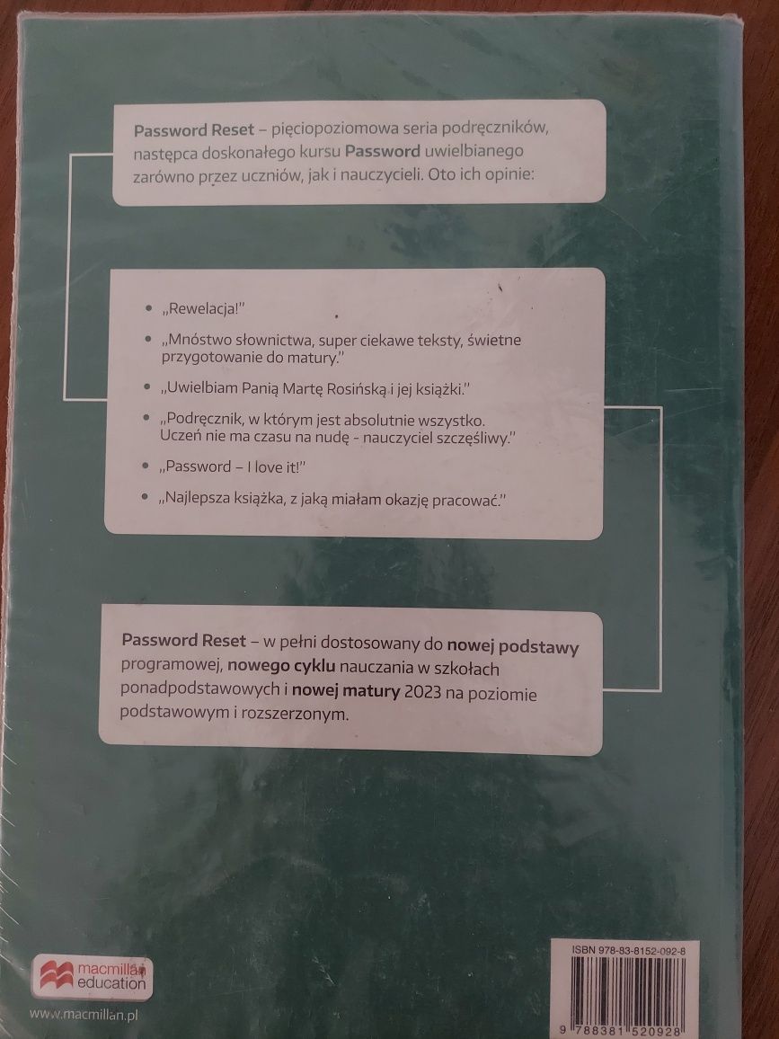 Podręczniki do języka angielskiego, Password Reset B1+