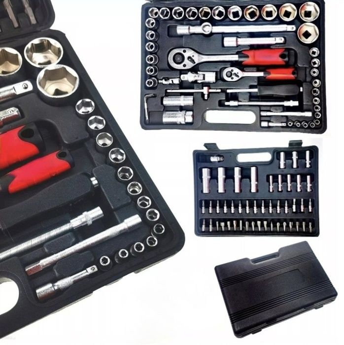 Klucze ZESTAW Kluczy NASADOWYCH 94 elementy walizka Grzechotki #1