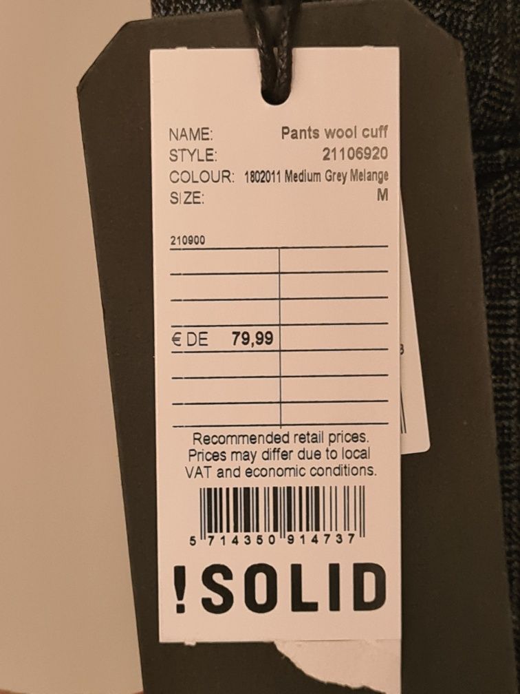 Spodnie chinosy męskie !SOLID rozm.M nowe