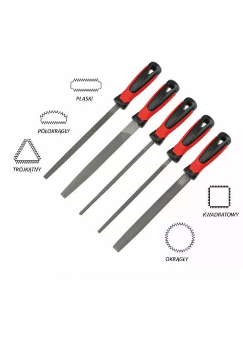 Zestaw pilników do metalu DEDRA 06C007 200mm 5szt wszystkie kształty