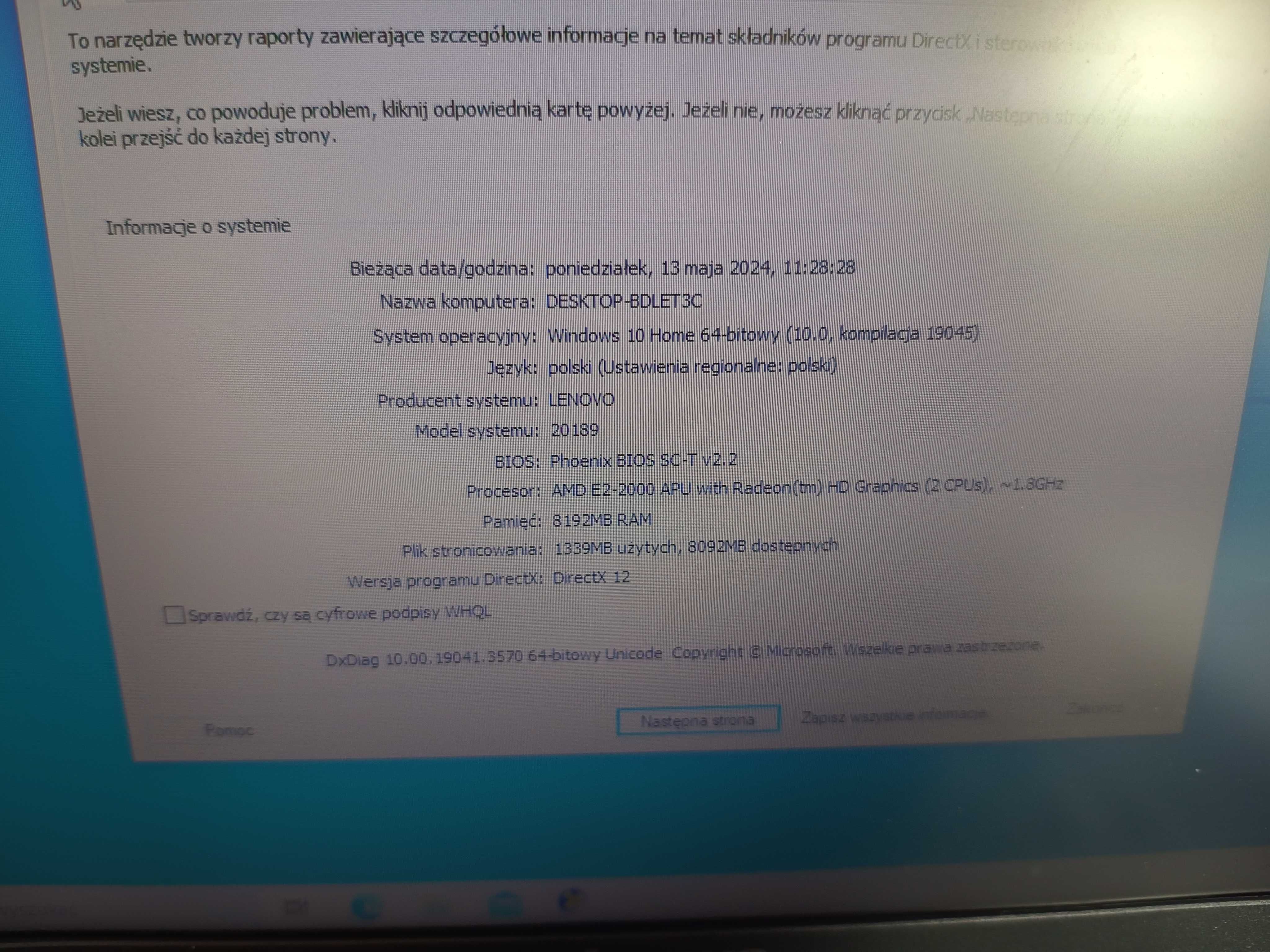 Laptop Lenovo B575e 15,6 " AMD E 4 GB / 256 GB czarny