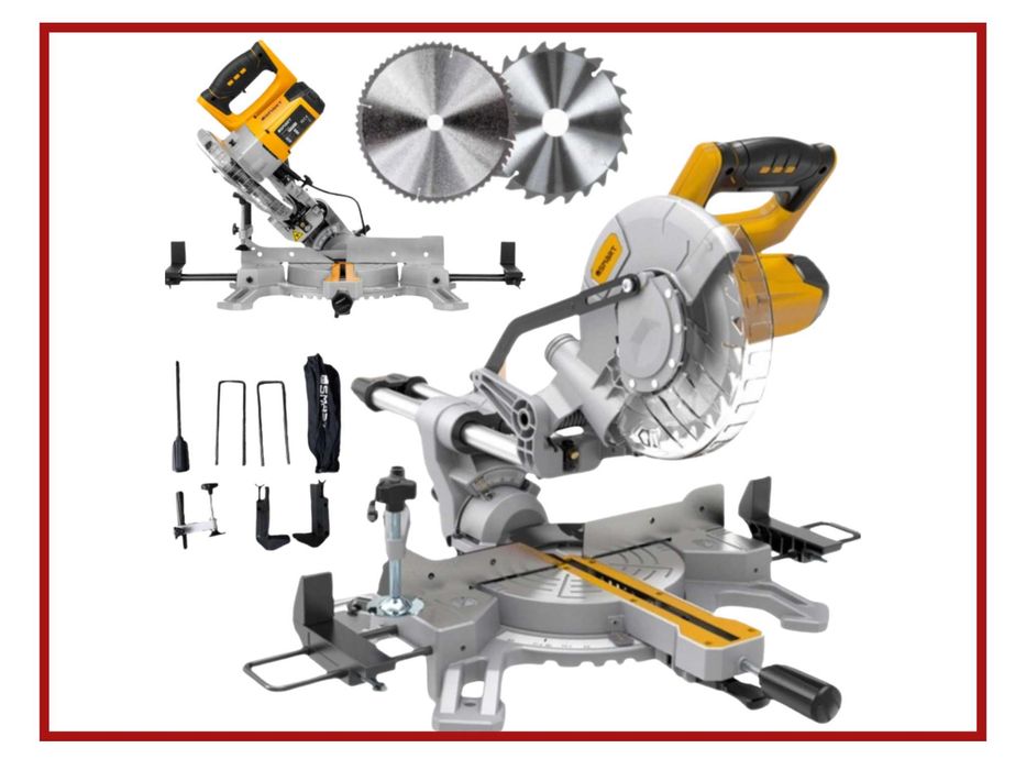 Nowa Piła Ukośna Ukosowa 1500W Ukośnica Z Posuwem 210mm Laser PROMOCJA