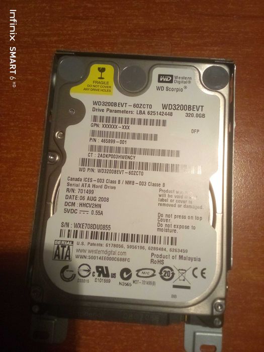 Dysk 2,5 cali 1 TB Samsung oraz 320 GB Western Digital