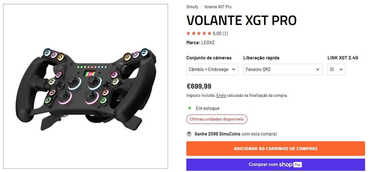 Fanatec CSL DD (8Nm)+Pedais CSL c/LC+Leoxz XGT Pro