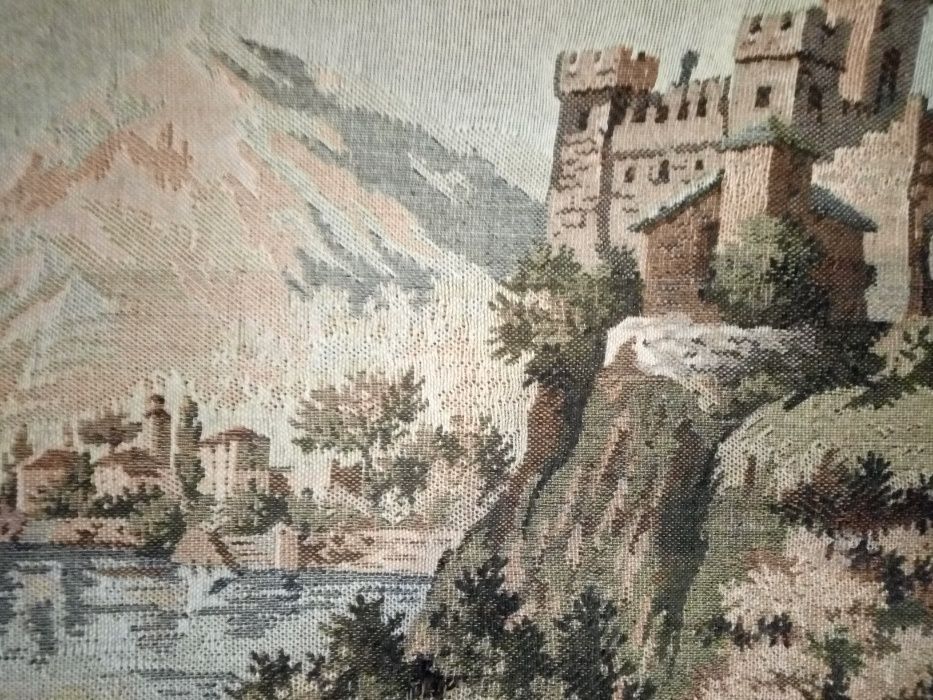 Старинный, винтажный гобелен Германия, Редкий сюжет, ручная работа