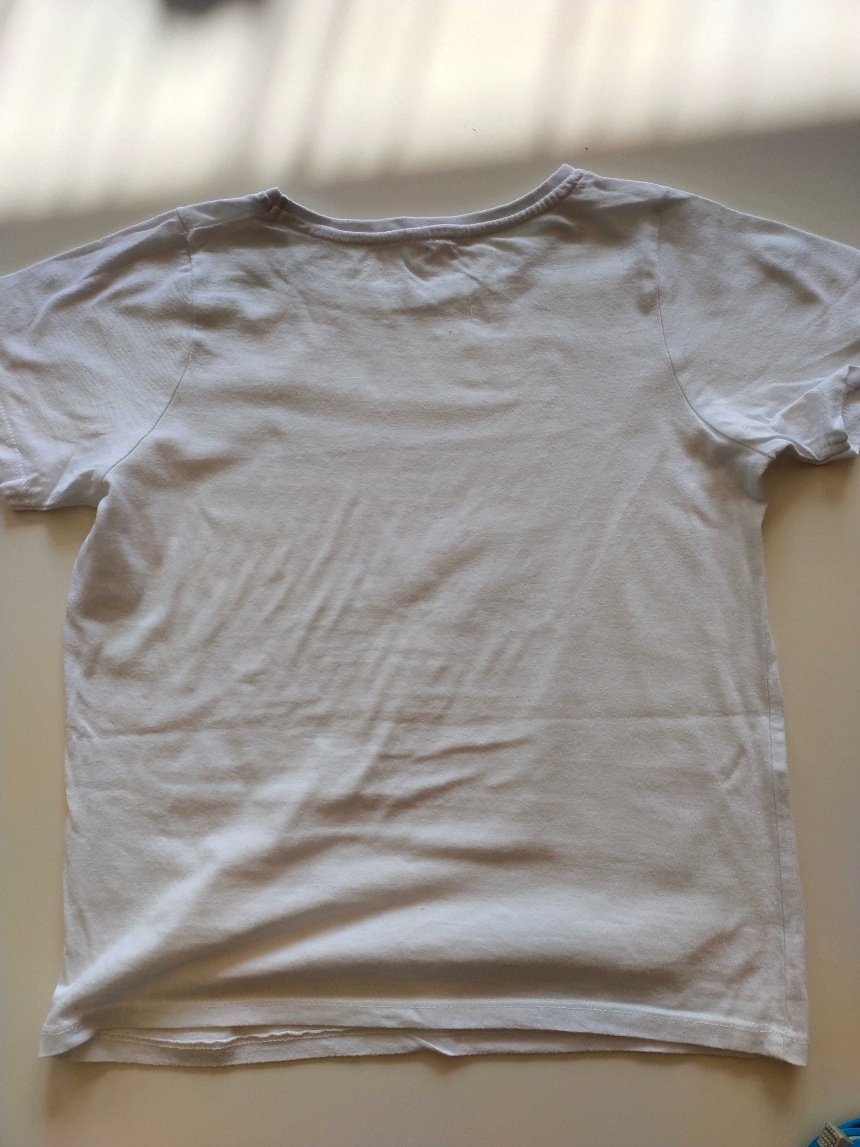 Koszulka chłopięca 134-140 biała bawełna