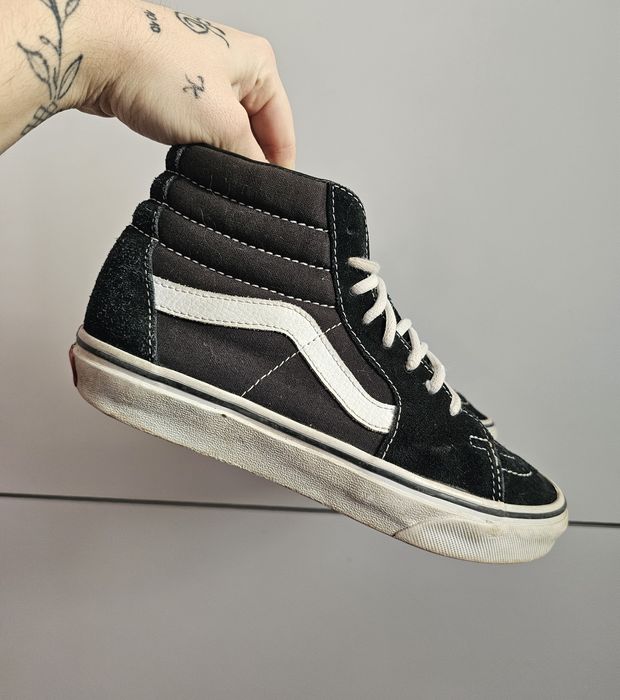 Sprzedam buty damskie trampki czarne za kostkę vans sk8-hi Old skool r