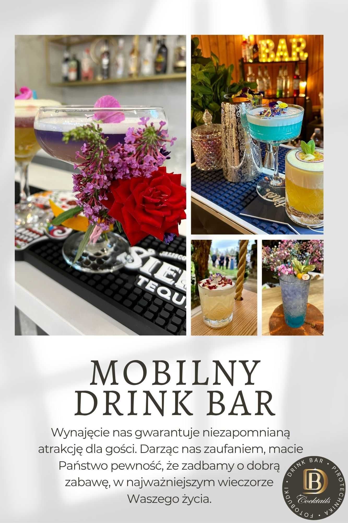 Barman Mobilny Drink Bar Fotolustro Fotobudka360 Ciężki dym Iskry Miny