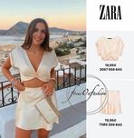 Твидовый топ коттоновый из прошвы новая коллекция Zara топ в рубчик