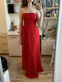 Сукня з відкритими плечима червона легка М