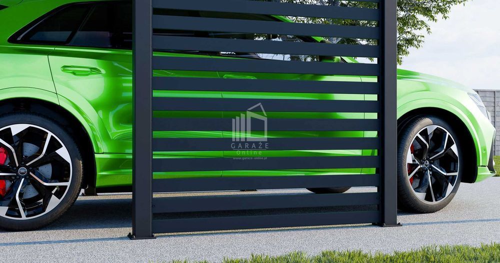 Carport Premium - Wiata Samochodowa 3X5 Antracyt Zabudowa - Id956