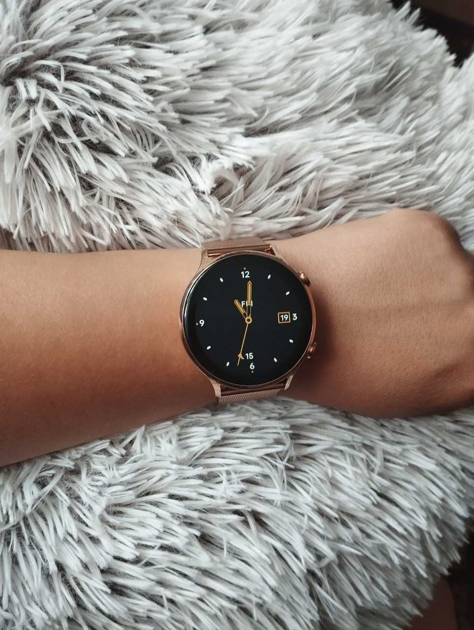 NOWY Smartwatch damski zegarek złoty IP67 rozmowy 4 paski w zestawie