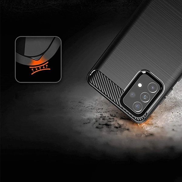 Carbon Case elastyczne etui pokrowiec Samsung Galaxy A72/4g czarny