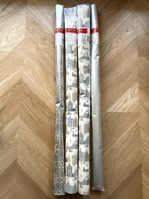 Zestaw papierów prezentowych świątecznych 4 rolki 2 wzory
