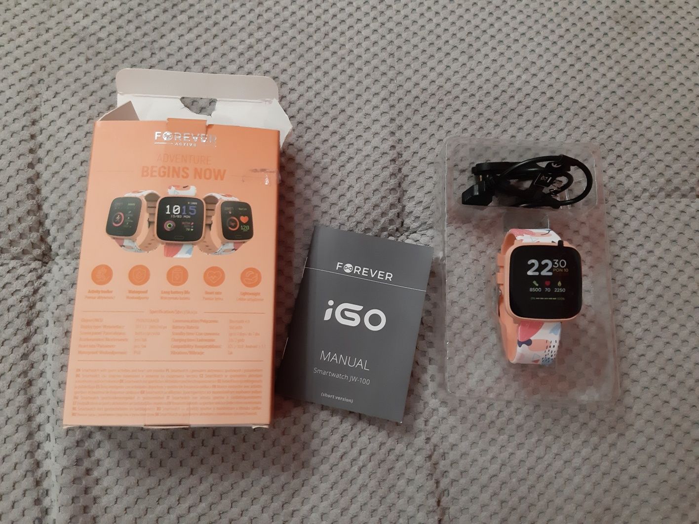 Zegarek smartwatch Forever active i go JW-100 morelowy nowy