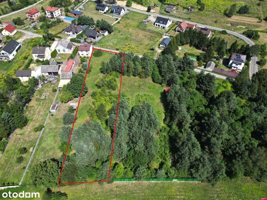 Działka 2758 m² w otoczeniu lasu - Łęka