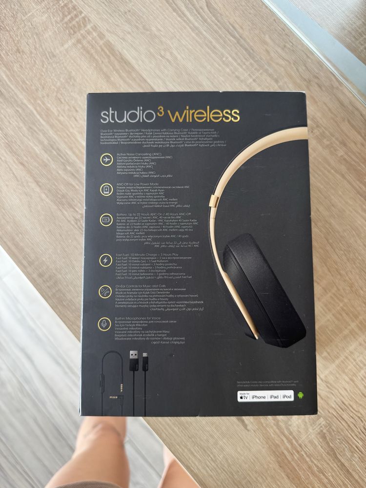 Sluchawki beats studio 3 wireless grey gold