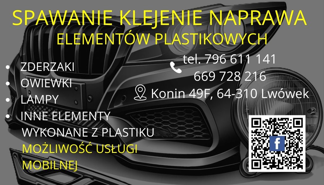 Klejenie spawanie naprawa plastiku zderzaki owiewki plastiki kosiarki