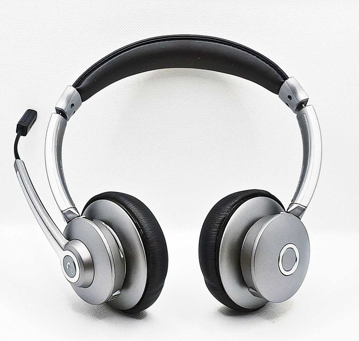 Słuchawki bezprzewodowe nauszne mikrofon szaro-czarne Bluetooth Stacja