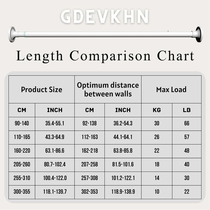 Nowy drążek regulowany / rozsuwany / pręt / 300-355cm !9366!
