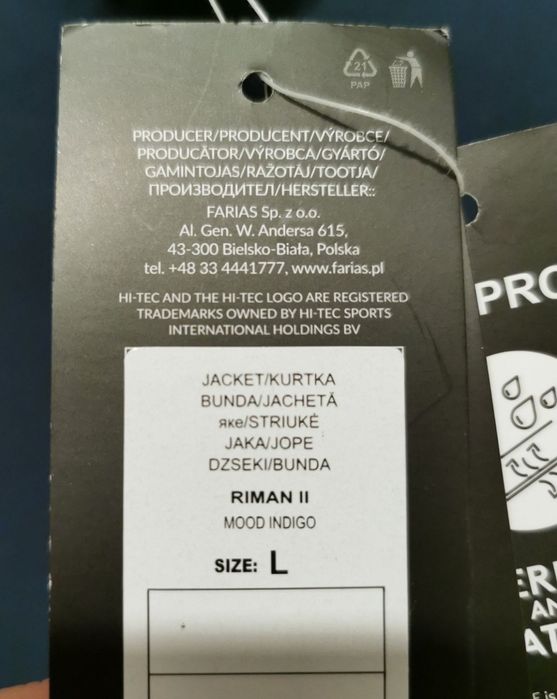 NOWY Softshell z membraną HI-TEC RIMAN II, Wodoodporny i oddychający