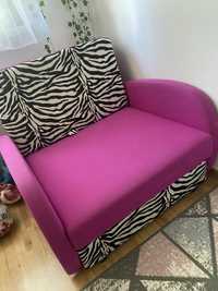 Pilne Łóżko fotel sofa dziecięca pojemnik pink zebra 200x80 Olkusz