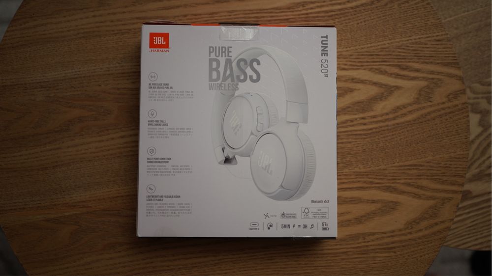JBL TUNE 520BT Białe