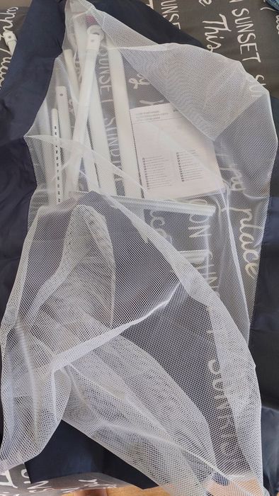 Barra segurança p/ cama infantil tecido 180x25 cm cinza-escuro