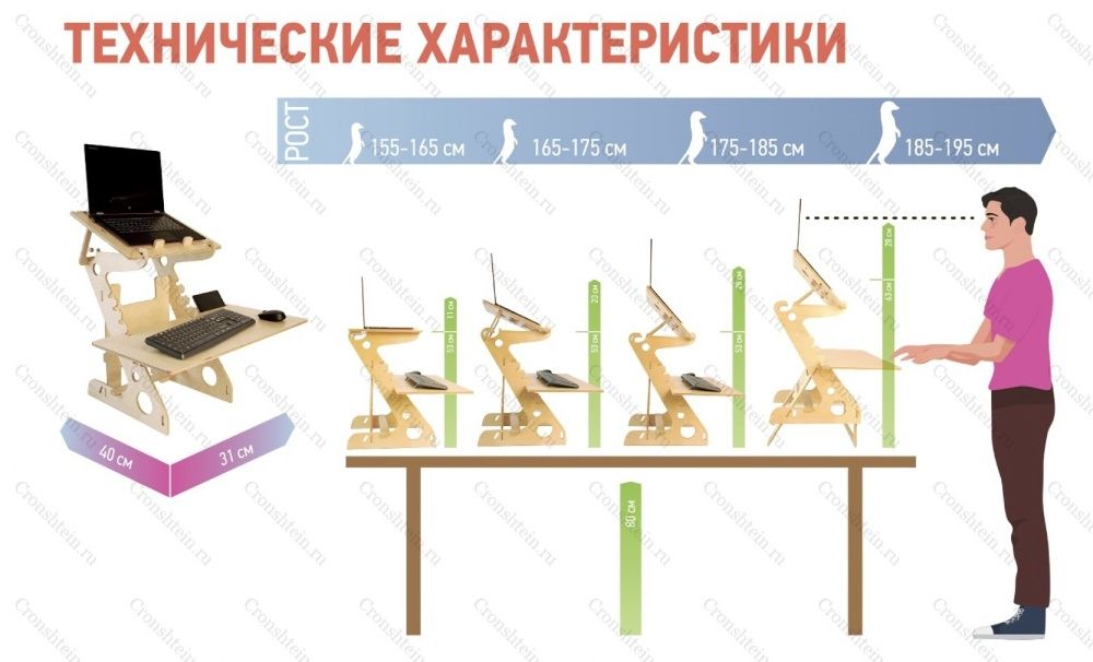 подставка под ноутбук, для работы стоя