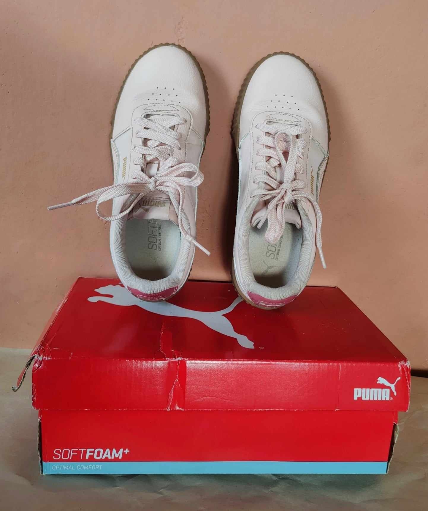 Różowe sneakersy Puma Carina L lotus mauvewood