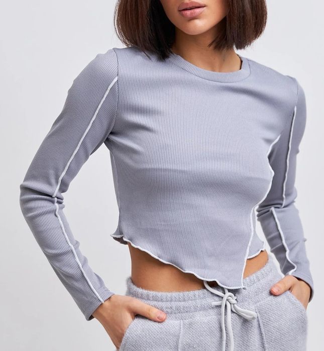 Лонгслів світшот в рубчик