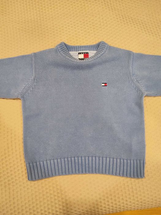 Sweter niebieski Tommy Hilfiger 116 bawełna