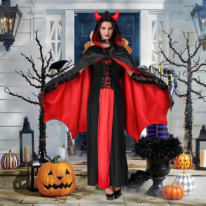 Kostium peleryna czarodzieja z kapturem Halloween Rozmiar One Size