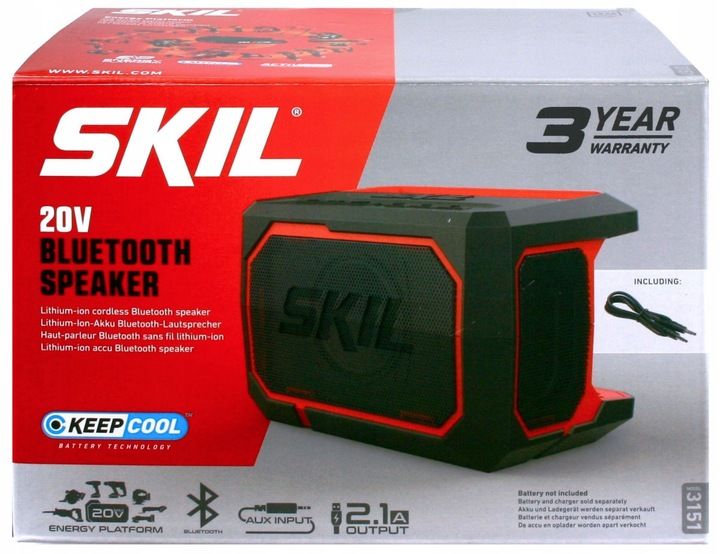 Głośnik Bluetooth Powerbank Ładowarka Usb 20v 3151 Skil