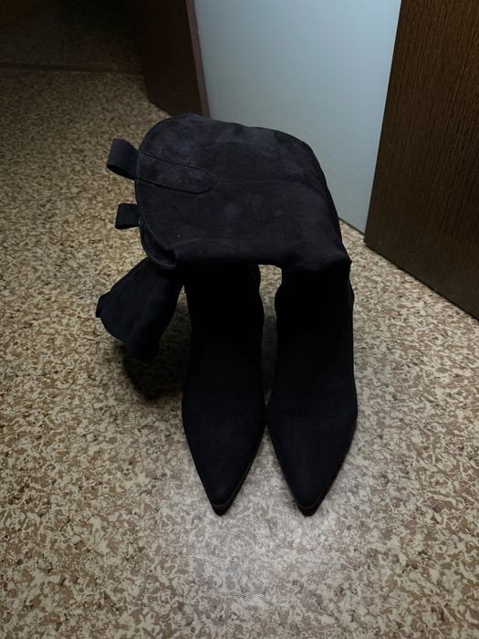 Сапоги Козаки чорні , замшиві