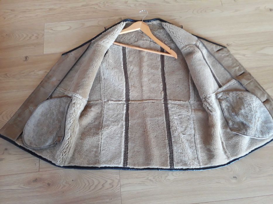 Kamizelka skórzana skóra ocieplana męska