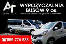 Wynajem wypożyczalnia busów 9 osobowych box dachowy bagaznik rowerowy