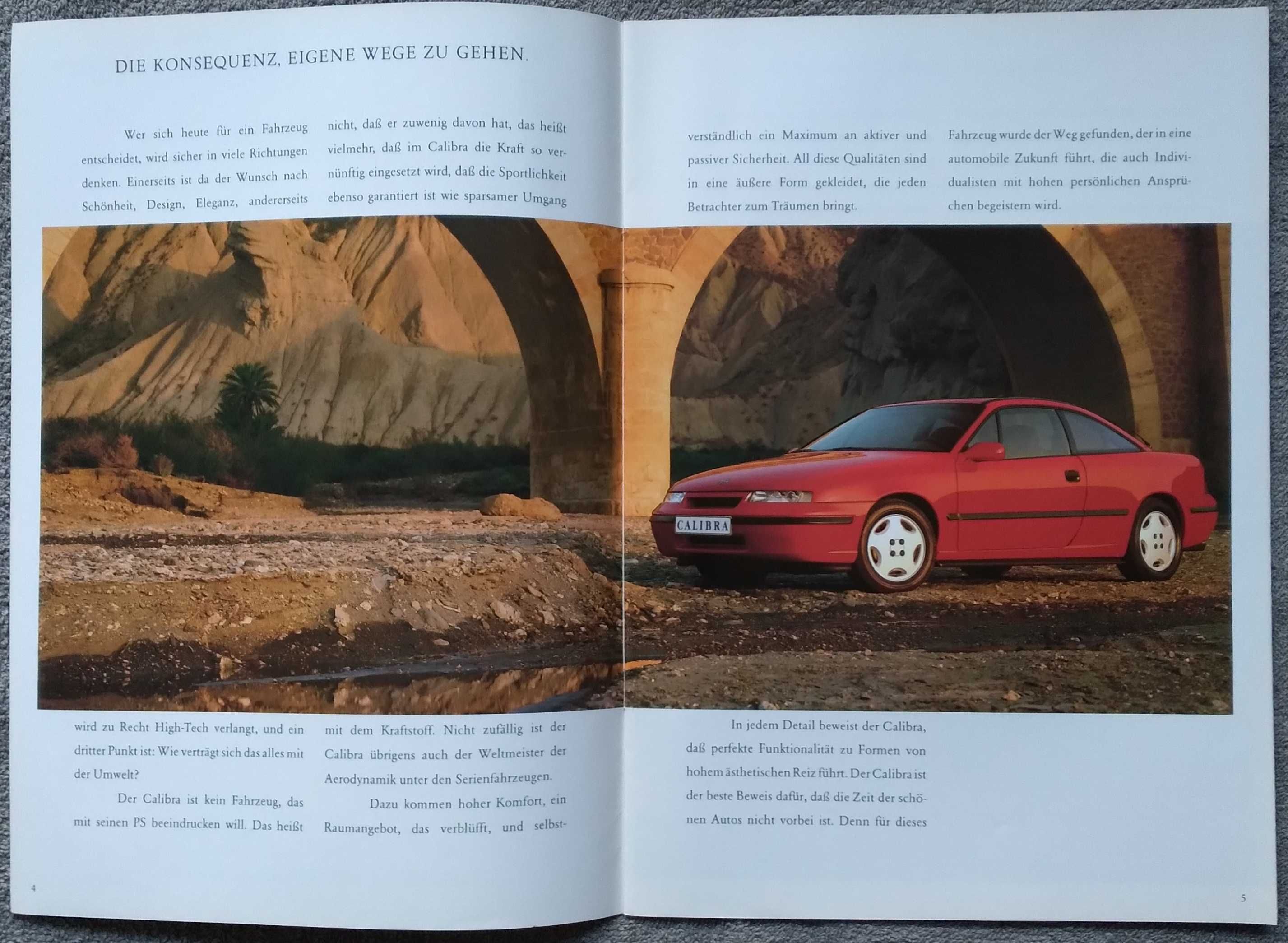 Prospekt Opel Calibra rok 1991